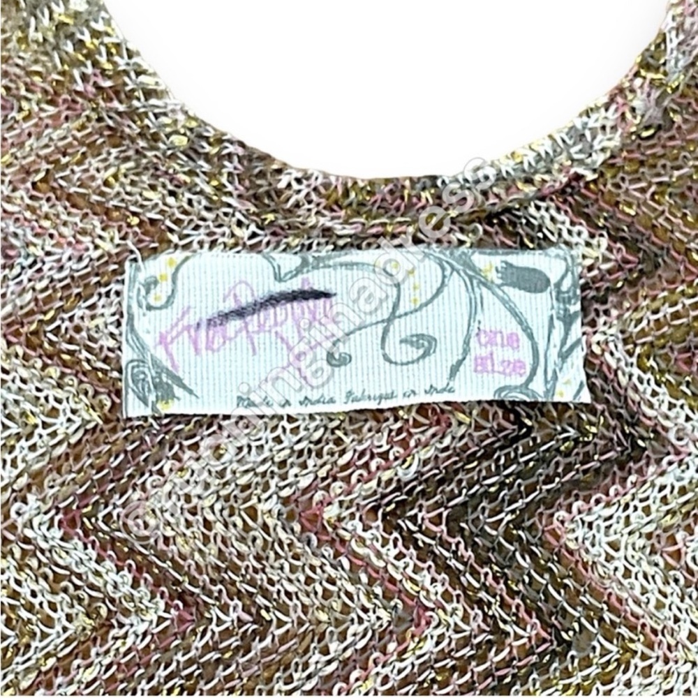 Free People Sparkly Zigzag Patterned Soft Thin Knit Kimono - Picture 8 of 9